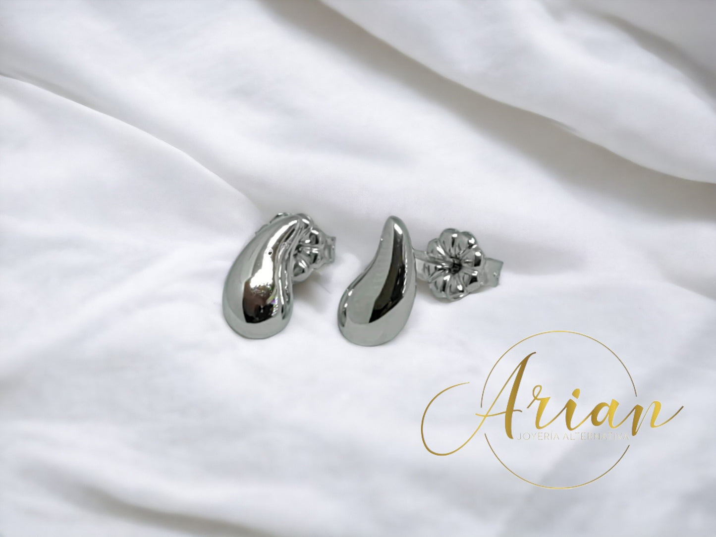 Aretes Tiffany Gotas de Plata 925